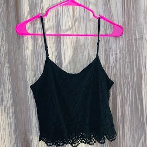 COPY - Black lace crop top cami